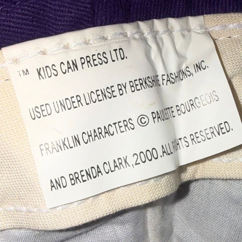 Vintage 2000 Franklin the Turtle Purple Bucket Hat Berkshire‎ Fashions NWT Kids